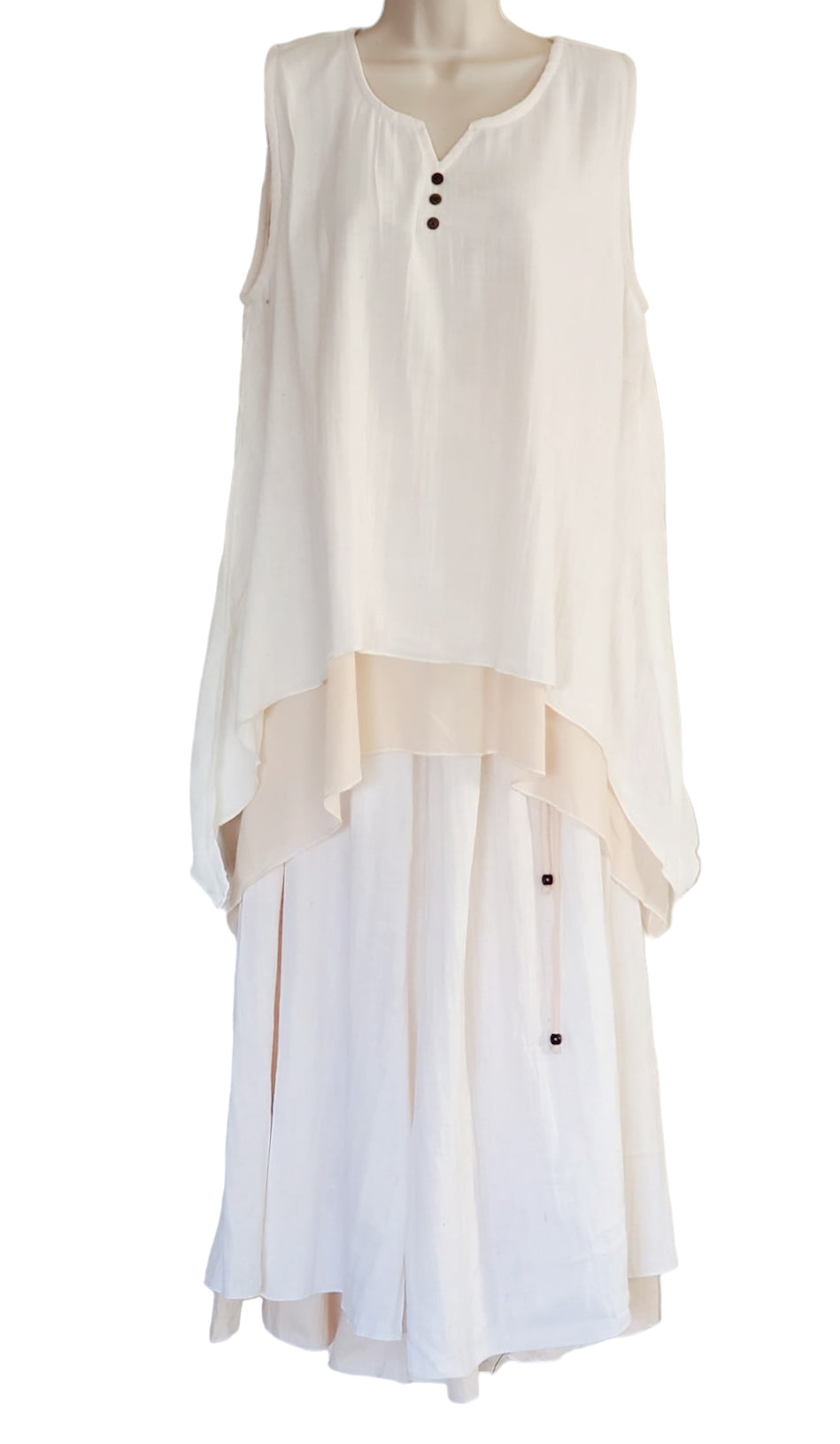 Napa (Cream and Champagne) Women Top and Pants Set