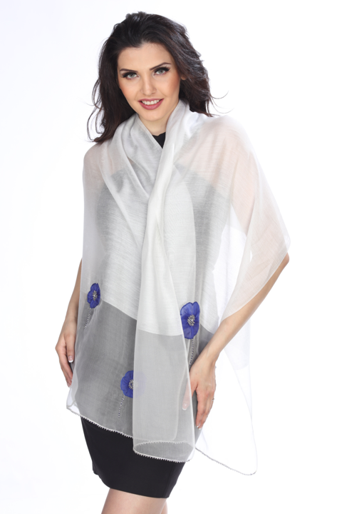 Blue Mist (White) Scarf