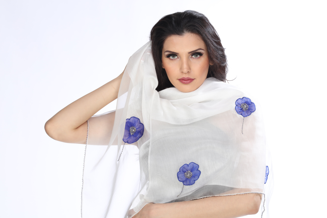 Blue Mist (White) Scarf