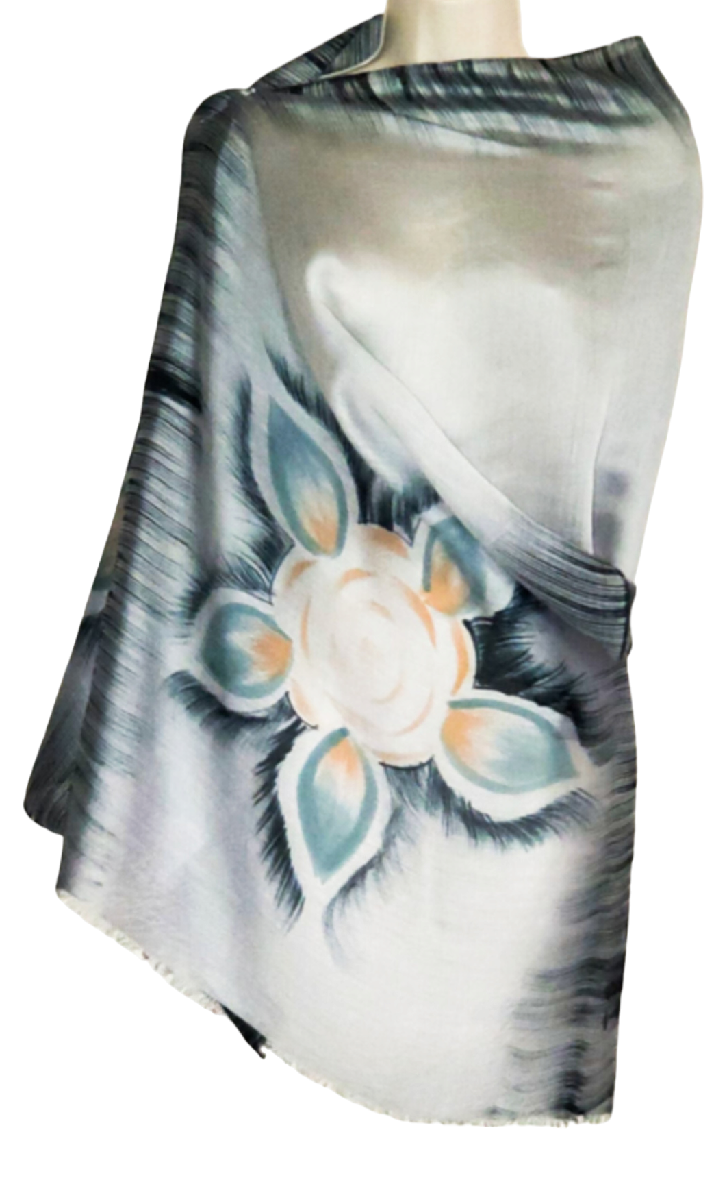 Lotus Hand Painted Scarf