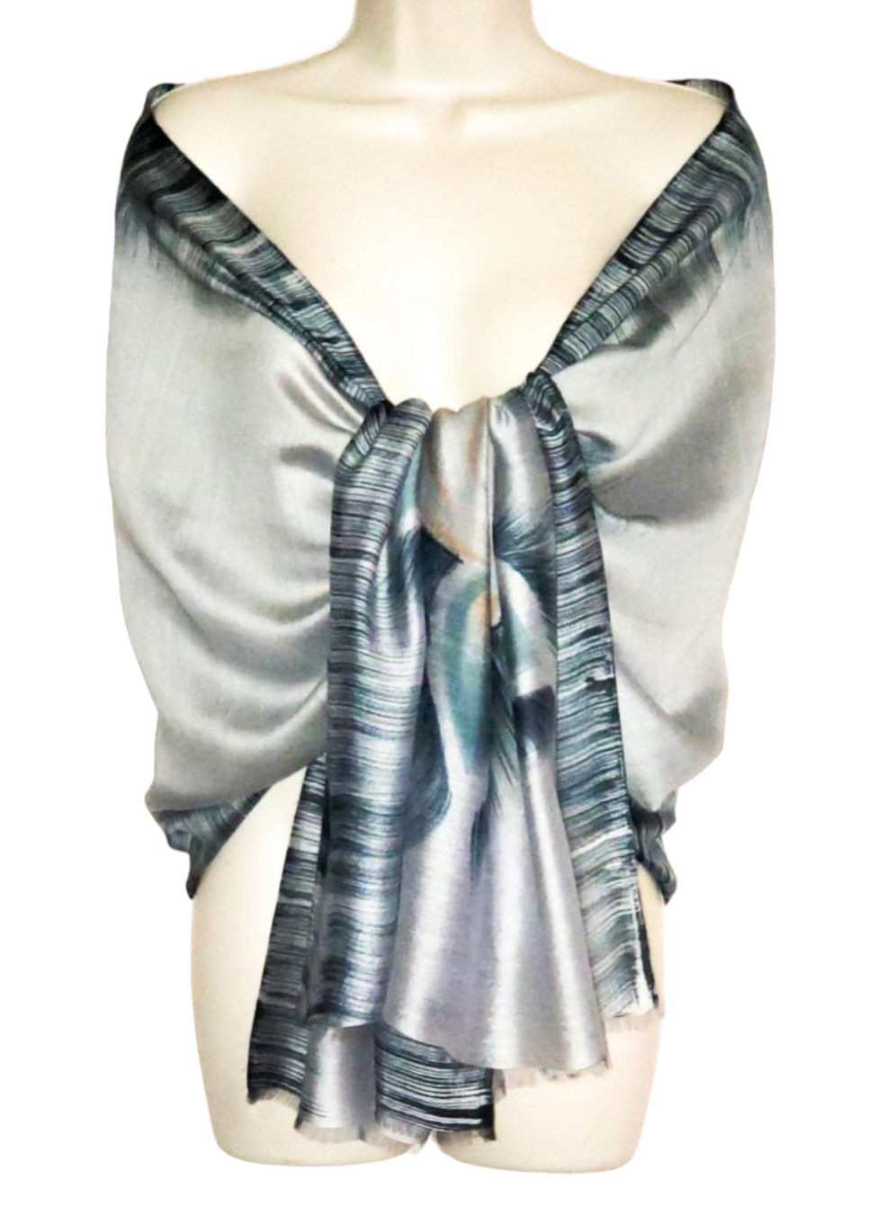 Lotus Hand Painted Scarf