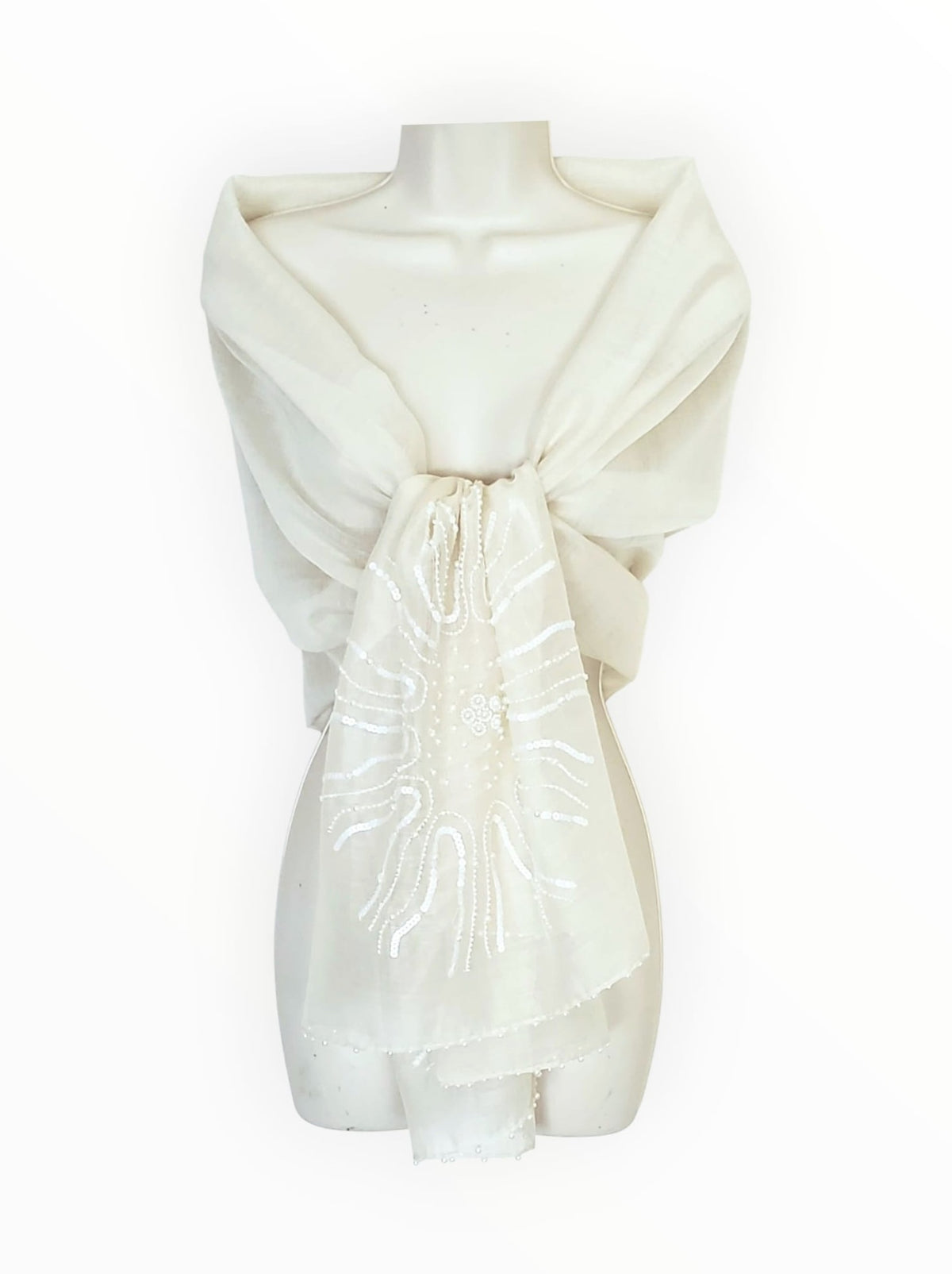 Burst Flowers (White) Scarf