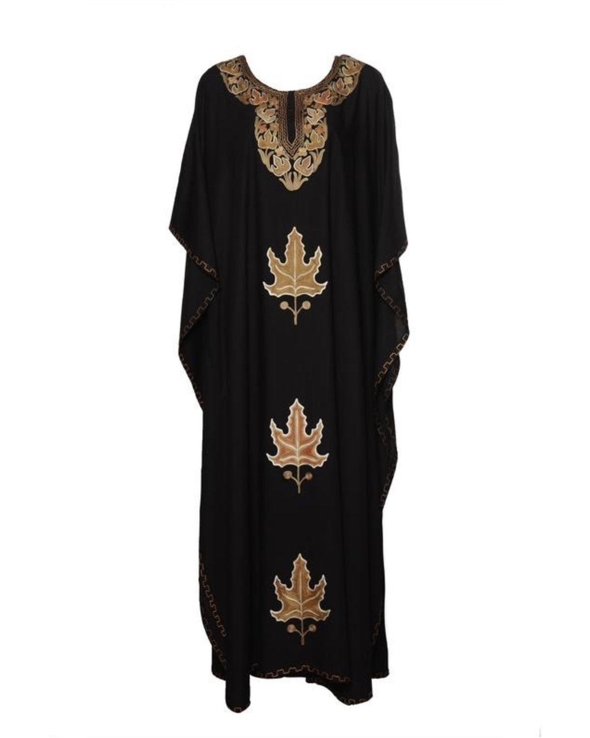 Kaftan Dress (Black with Red Leaves) (SOLD OUT)