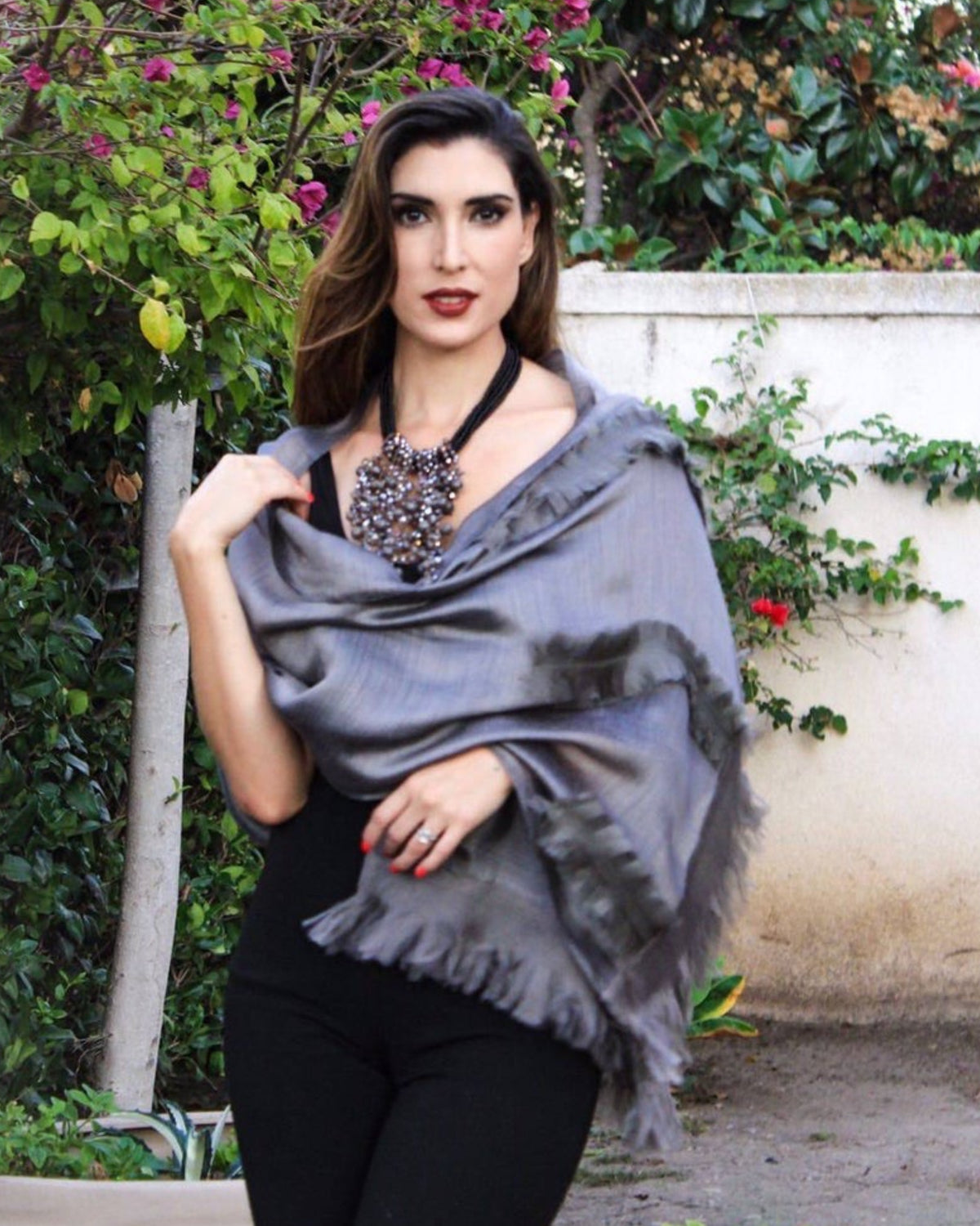 Silk Modal Gray Scarf