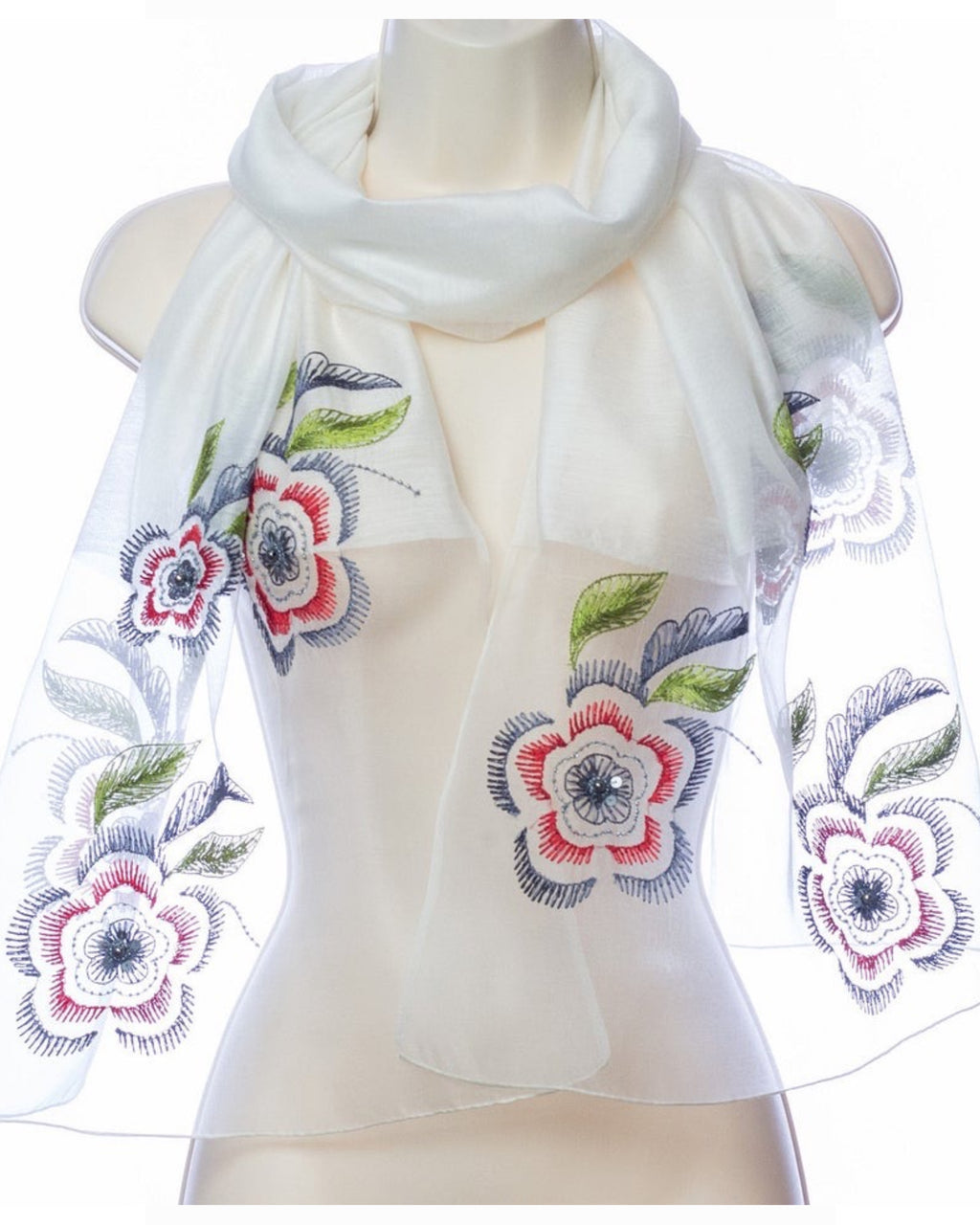 Sweet Dream (White Floral) Scarf