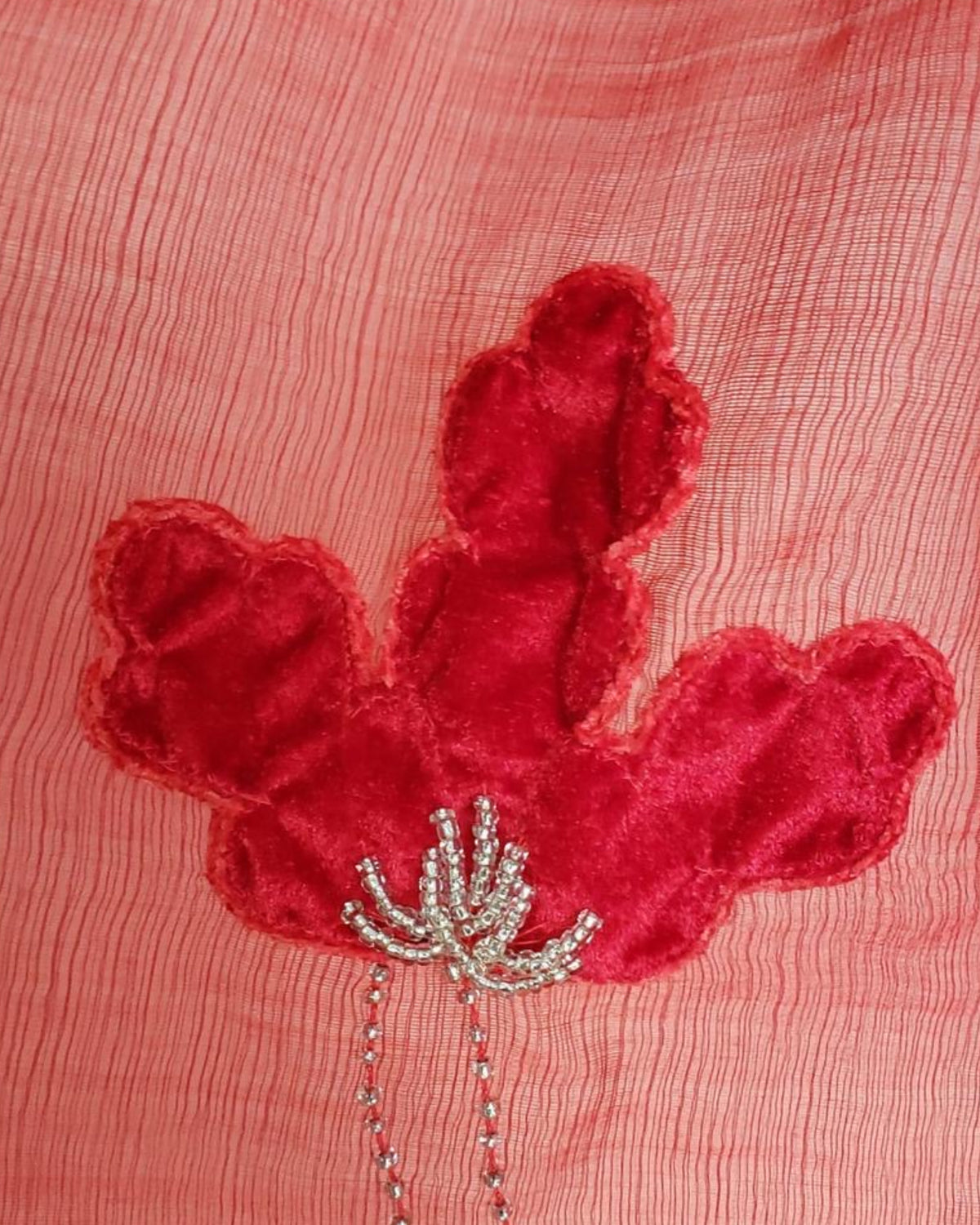 Festive Butterfly (Red with Red Flowers) Scarf